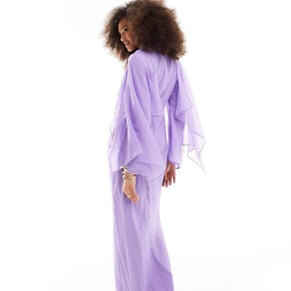ASOS Purple Chiffon Dress - Picture 1 of 4